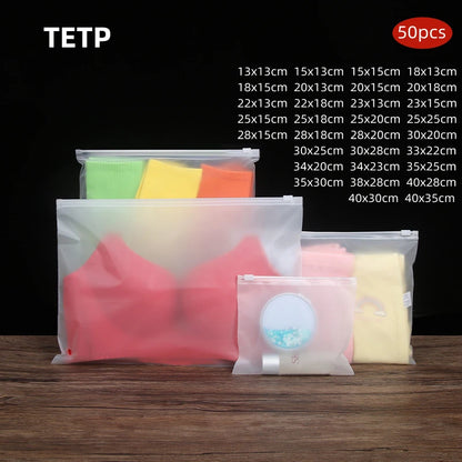 50pcs Frosted Zipper Bags – Camping Food Storage &amp; Organisation