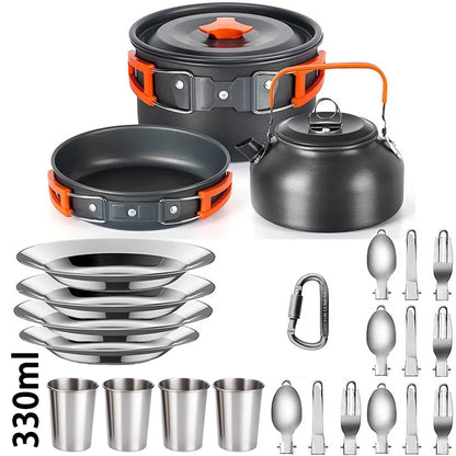 Lightweight Aluminium Camping Cookware Set – 2 to 4 People