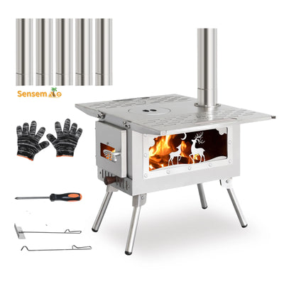 Portable Stainless Steel Folding Wood Stove