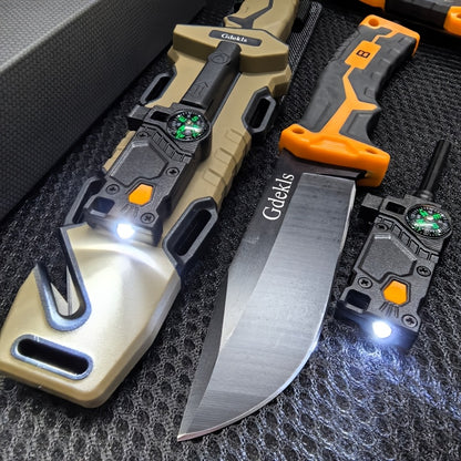 Ultra‑Sharp Outdoor Fixed Blade Survival Knife with Fire Starter, Sharpener & Multi‑Function Sheath