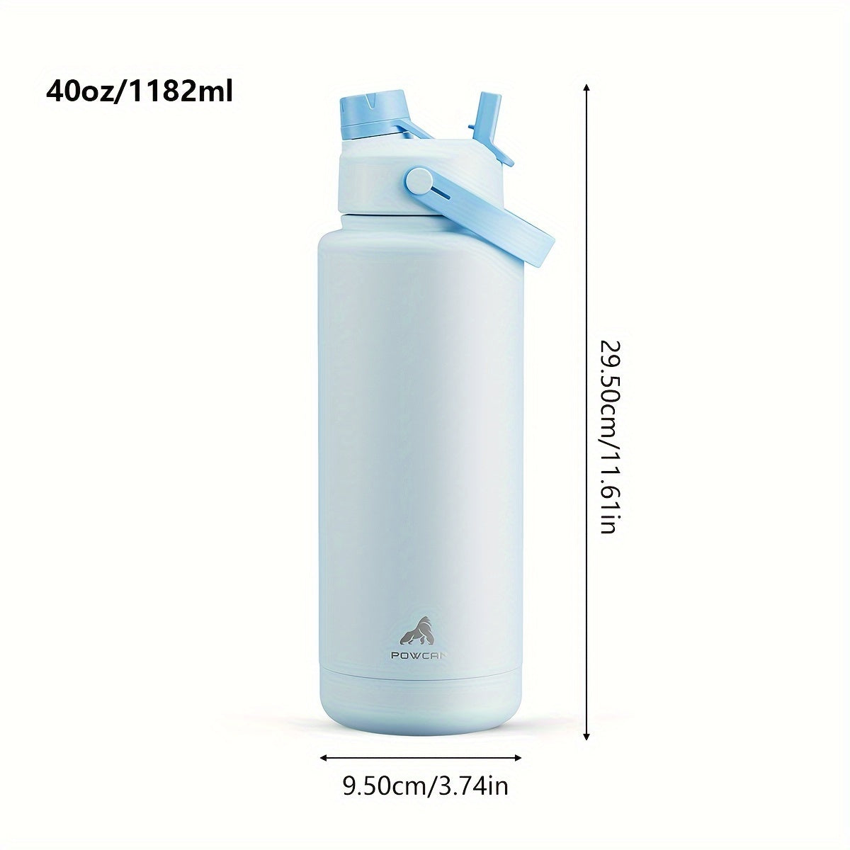 40oz Insulated Stainless Steel Water Bottle – Leakproof with Straw &amp; Spout Lid
