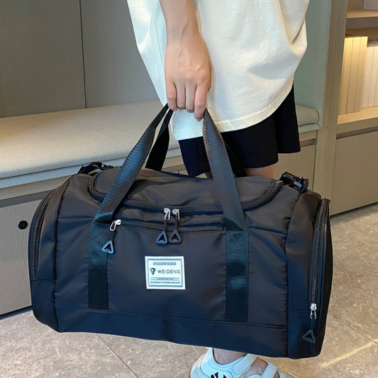 Portable Travel &amp; Fitness Bag with Shoe Compartment – Black