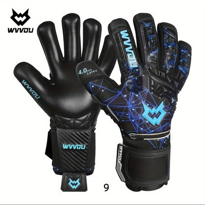 Adult Football Goalkeeper Gloves with Finger Protection and Sticky Latex Grip