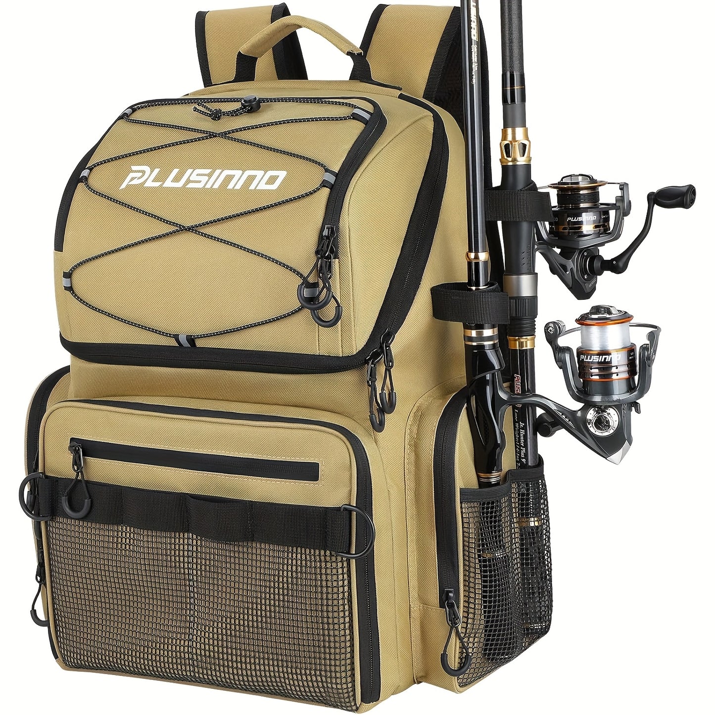 45L Large Capacity Fishing Gear Bag with Rod Holder – Multi-Compartment Outdoor Bag