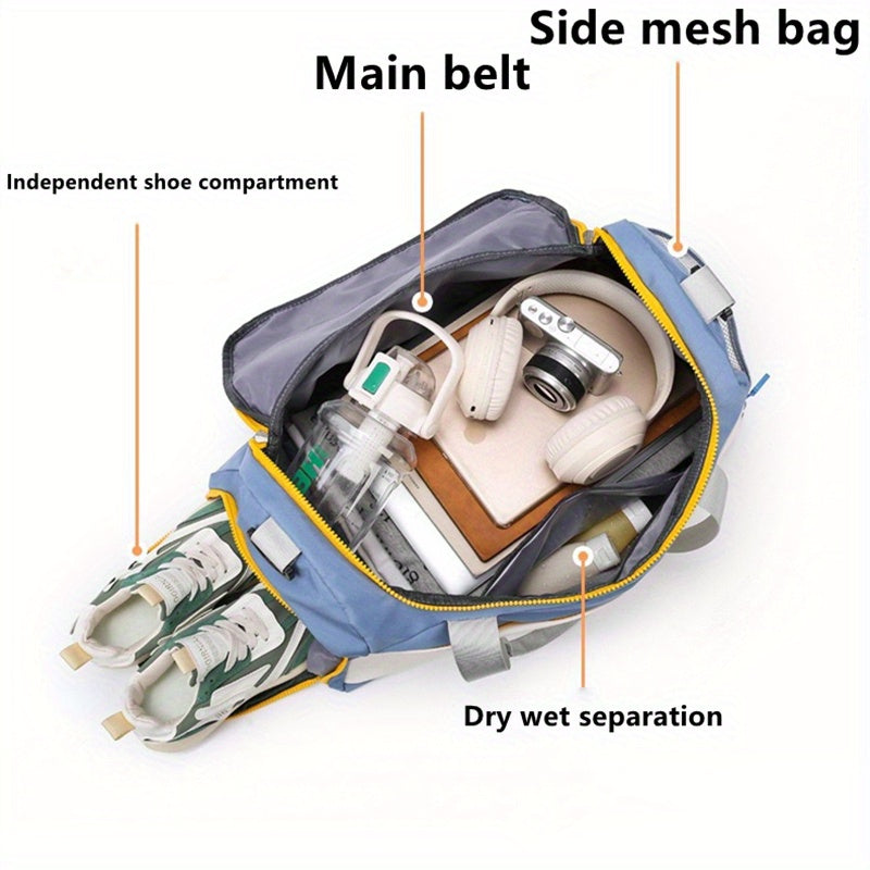 Large Sports Duffel Bag – Multi-Compartment, Lightweight &amp; Durable