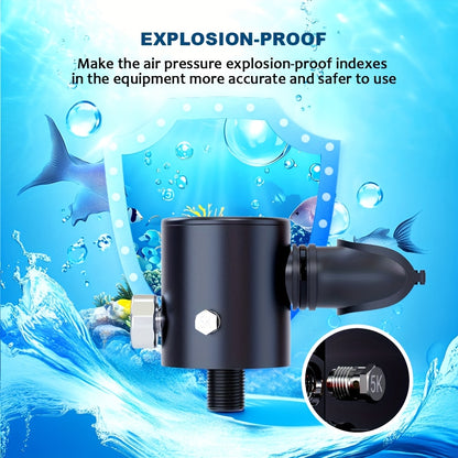 0.5L Portable Diving Tank & Full-Face Snorkel Mask Set – Underwater Breathing for 5-10 Minutes – Black