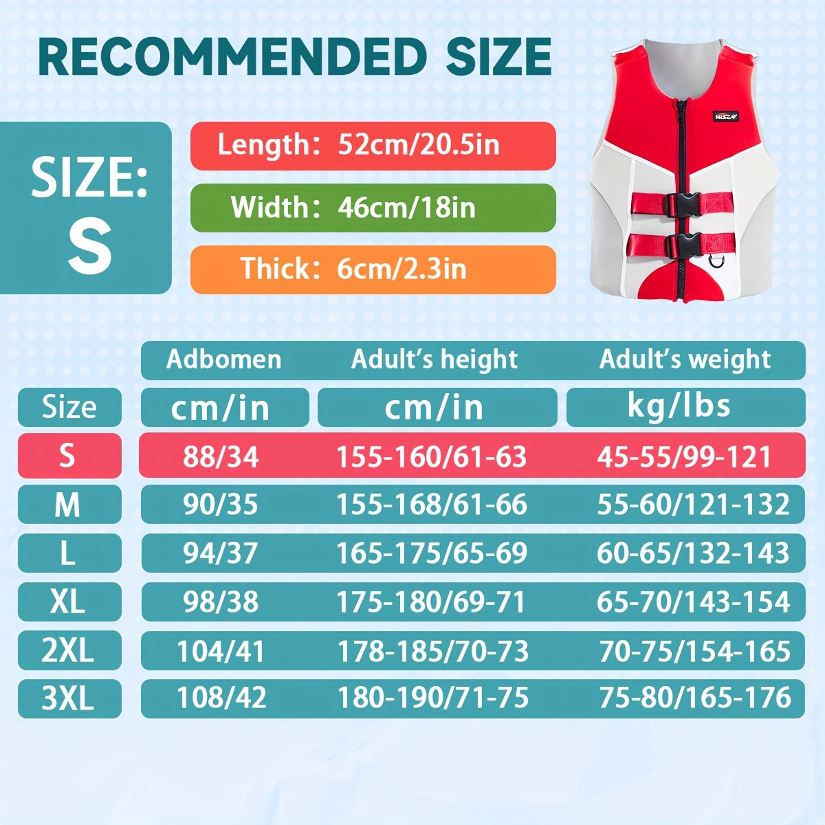 Adjustable Adult Swim Vest – Buoyancy Aid for Kayaking, Canoeing & Boating – Blue