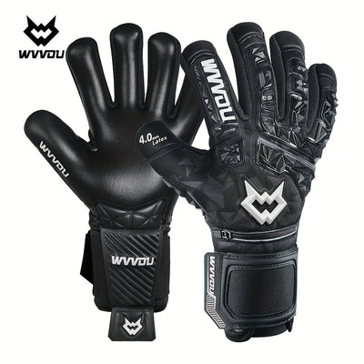Adult Football Goalkeeper Gloves with Finger Protection and Sticky Latex Grip