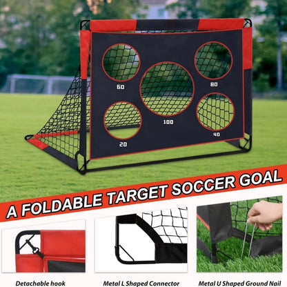 2-in-1 Portable Football Goal – Durable Oxford Fabric &amp; Steel Frame