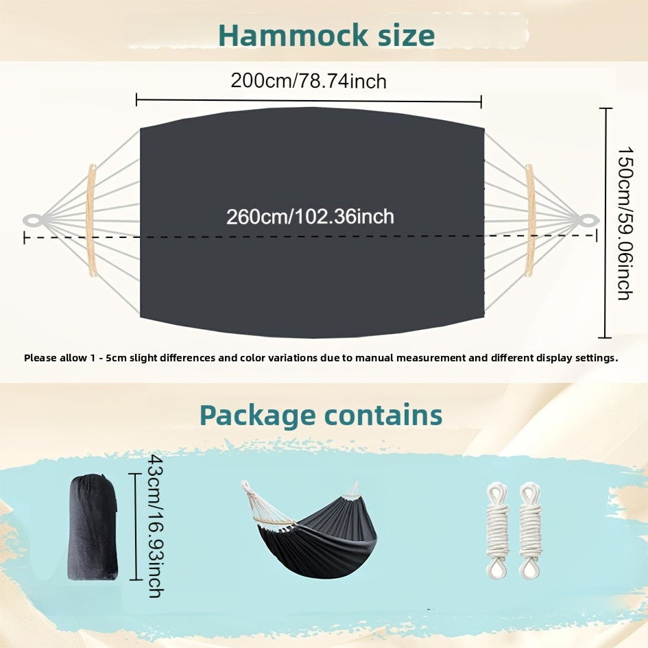 Extra-Wide Two-Person Canvas Hammock with Carry Bag