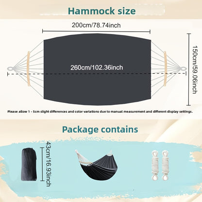 Extra-Wide Two-Person Canvas Hammock with Carry Bag