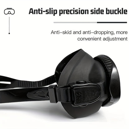 Low Volume Freediving Mask with Camera Mount – Tempered Glass & Adjustable Silicone Strap – Black