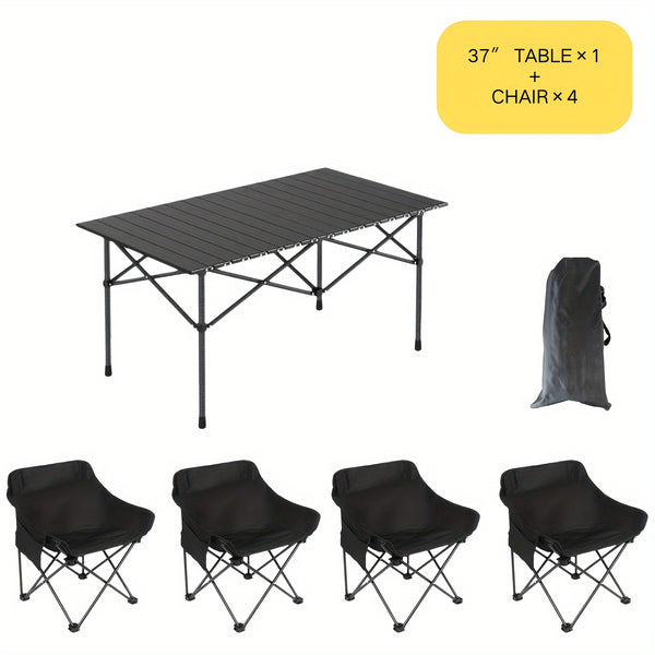 Camping Folding Table &amp; Chair Set – Lightweight &amp; Portable with Carry Bag