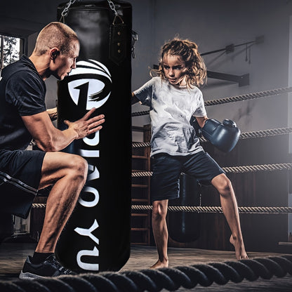 Hanging Leather Punching Bag – Boxing & Fitness Training Sandbag