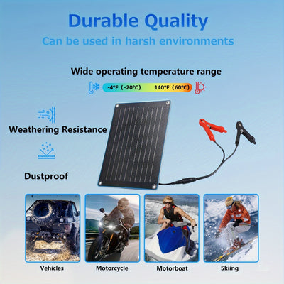 10W Solar Car Battery Charger and Maintainer