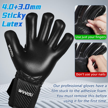 Adult Football Goalkeeper Gloves with Finger Protection and Sticky Latex Grip