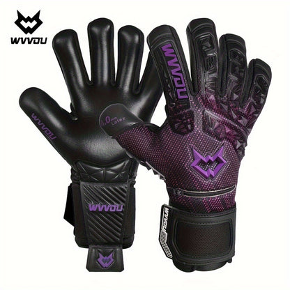 Adult Football Goalkeeper Gloves with Finger Protection and Sticky Latex Grip