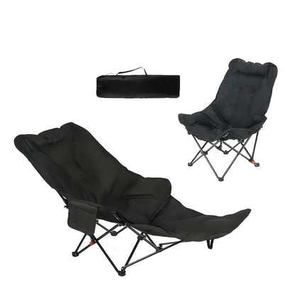 Adjustable Folding Camping Chair – Ergonomic 2-in-1 Lounge &amp; Footrest