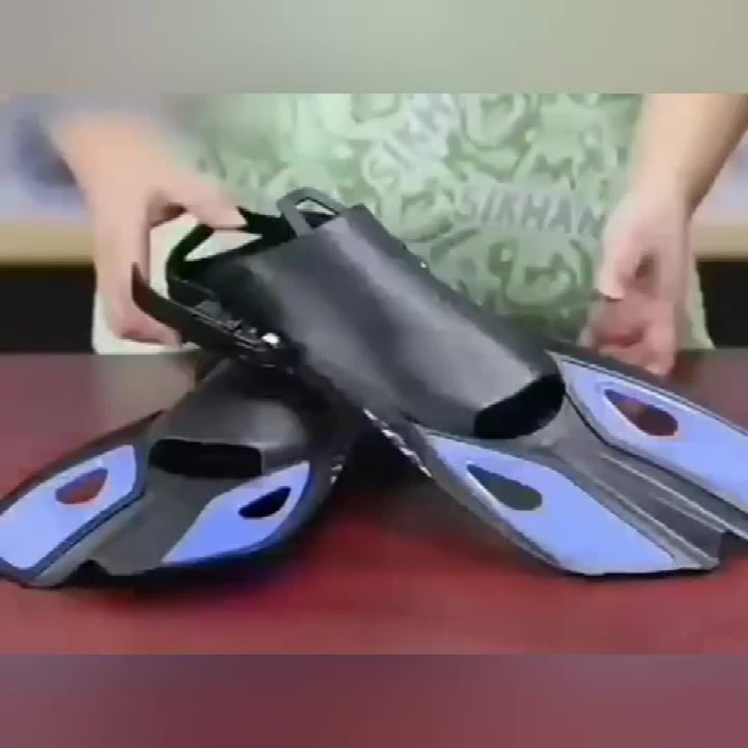 Travel Snorkel Set with Panoramic Mask, Dry Top Snorkel & Adjustable Swim Fins – Black