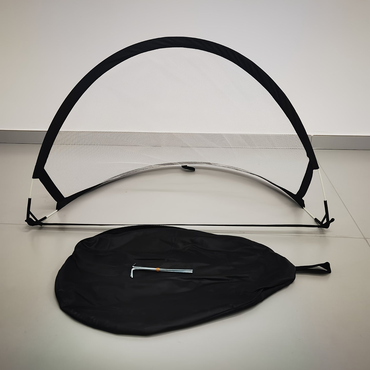Portable Foldable Soccer Goal – Black Mesh Design