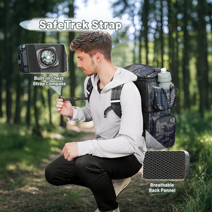 Portable Fishing Tackle Backpack – Large Multi-Compartment Bag with Rod Holder