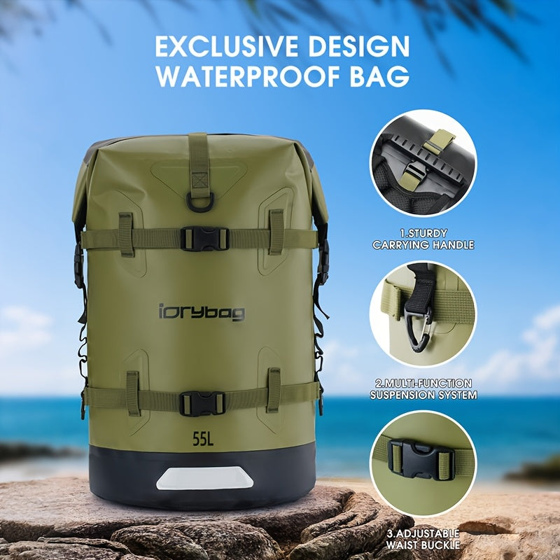 High-Quality Waterproof Backpack – Submersible Dry Bag for Travel, Kayaking & Paddleboarding – 50L
