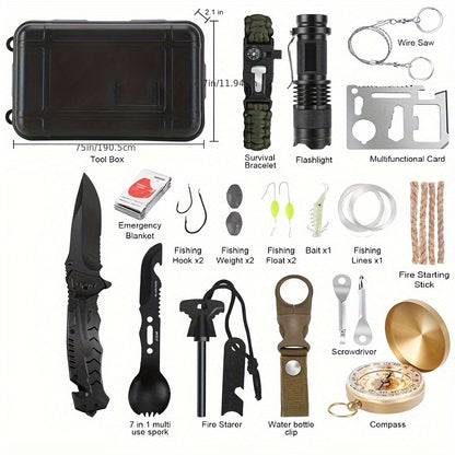 28-in-1 Survival Kit – Essential Outdoor and Emergency Gear