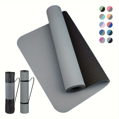 Durable TPE Yoga &amp; Pilates Mat – Non-Slip Fitness Mat with Cushioning