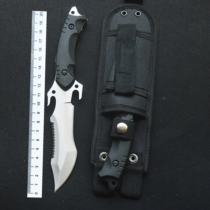 Multi‑Functional Fixed Blade Outdoor Knife with Sheath – Full Tang Survival Knife for Camping, Hiking & Hunting