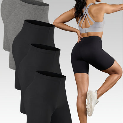 Women's 5-Pack High-Stretch Biker Shorts – Comfortable Workout &amp; Everyday Wear