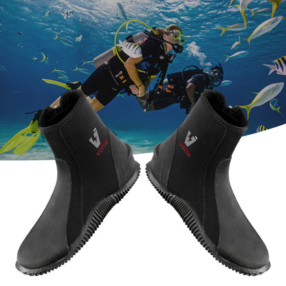 3mm Neoprene High-Top Diving Shoes – Side Zipper & Non-Slip Rubber Sole – Unisex