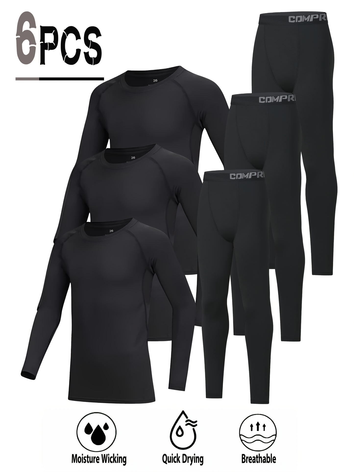 6-Piece Youth Sportswear Set – Breathable, Stretchy &amp; Quick-Dry Activewear