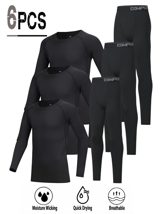 6-Piece Youth Sportswear Set – Breathable, Stretchy &amp; Quick-Dry Activewear