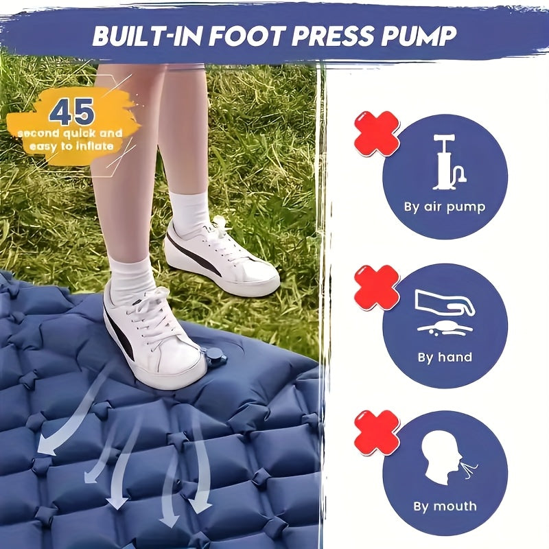 Double Camping Air Mattress with Pillow – Portable &amp; Comfortable Sleeping Pad