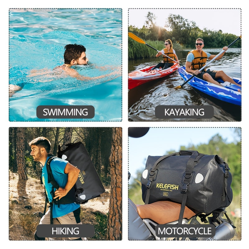 Spacious Roll-Top Dry Backpack Duffel – Waterproof Outdoor Bag for Camping, Travel & Beach – 40L / 66L