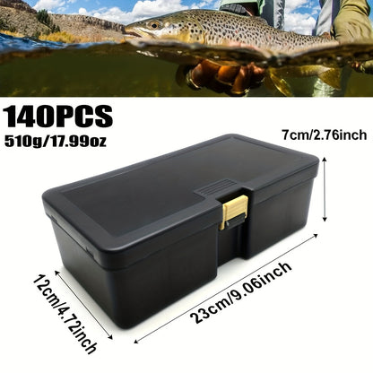 140/369-Piece Fishing Kit with Lures, Hooks, Tools & Storage Box – Saltwater & Freshwater Ready