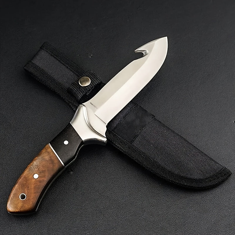 Multi‑Functional Fixed Blade Outdoor Knife with Sheath – Full Tang Survival Knife for Camping, Hiking & Hunting