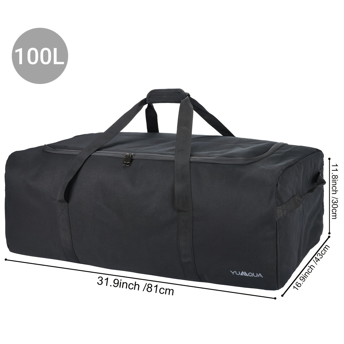 100L Extra Large Travel &amp; Sports Duffle Bag – Black