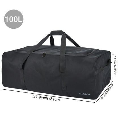 100L Extra Large Travel &amp; Sports Duffle Bag – Black