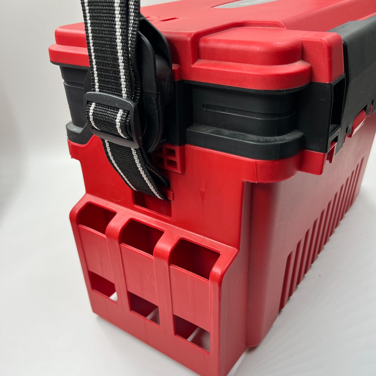 Deluxe Double-Layer Fishing Tackle Box – Waterproof, Sturdy ABS, Secure Lock Closure, Black