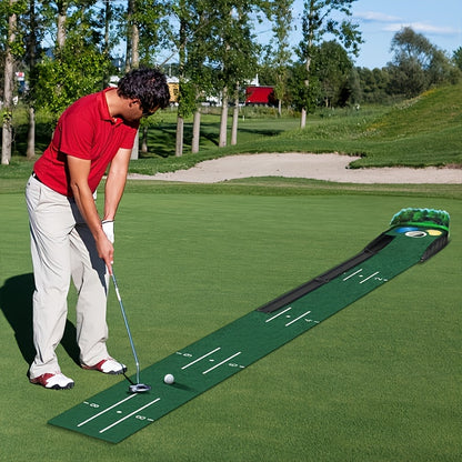 3D Golf Putting Mat – 8ft Indoor Practice with Ball Return