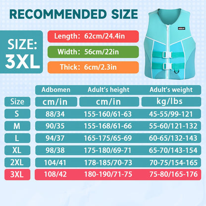 Adjustable Adult Swim Vest – Buoyancy Aid for Kayaking, Canoeing & Boating – Blue