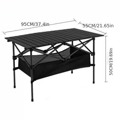 Portable Folding Outdoor Table with Mesh Pocket &amp; Storage Bag