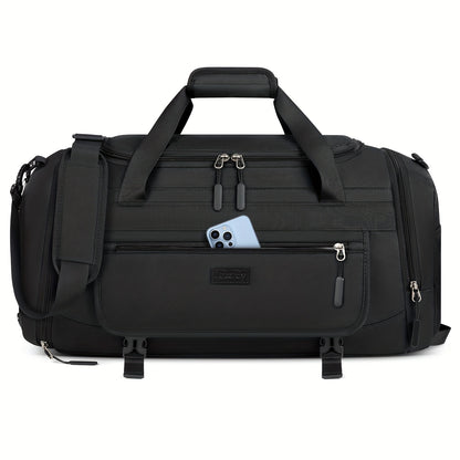 40L Sports &amp; Travel Duffel Bag with Shoe Compartment – Black