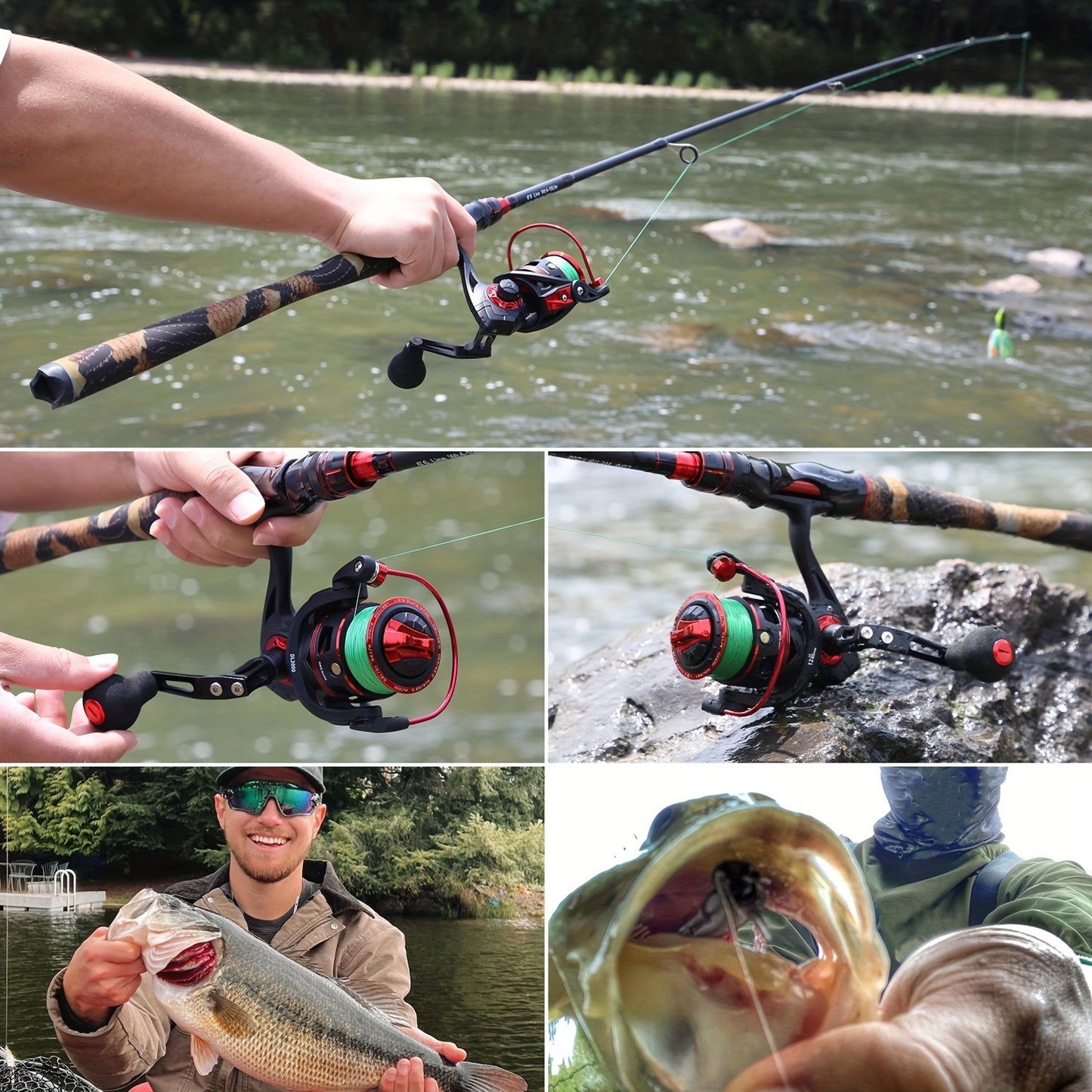 4-Section Carbon Fiber Fishing Rod & Spincast Reel Combo Set – 100m Line, Lures & Tackle