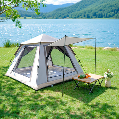 Automatic Beach Tent for 3–4 People – Quick-Fold Portable Shelter