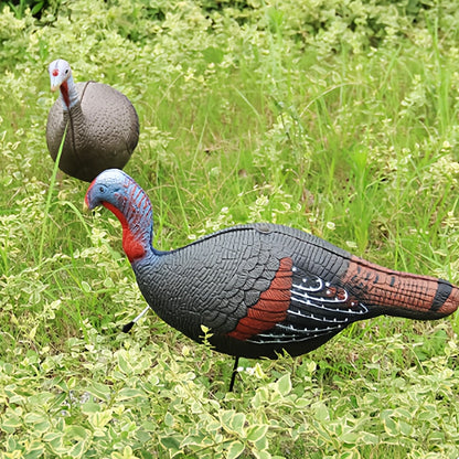 2PCS Realistic Turkey Decoys – Outdoor Hunting Decoy Set for Garden & Field Use