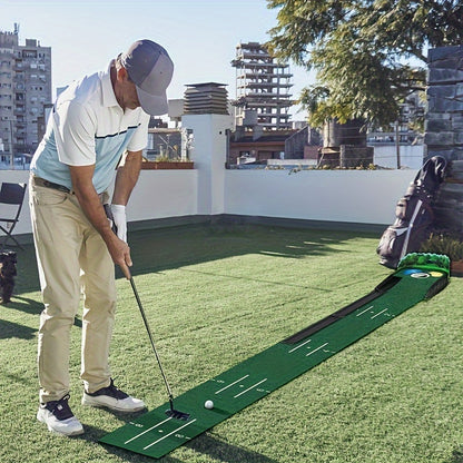 3D Golf Putting Mat – 8ft Indoor Practice with Ball Return
