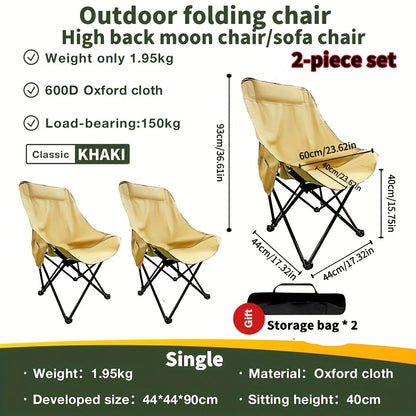 Ultra-Lightweight Portable Folding Chair – High Back with Padded Seat