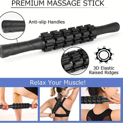 4-in-1 Foam Roller &amp; Massage Stick Set – Black